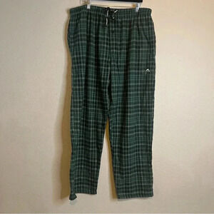 Head green plaid pajamas pants with drawstring and pockets size XL